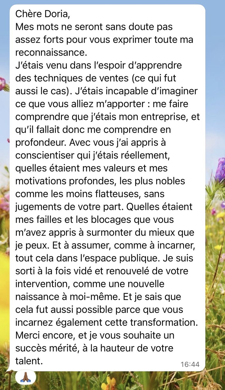 Témoignage client : une nouvelle naissance à moi-même
